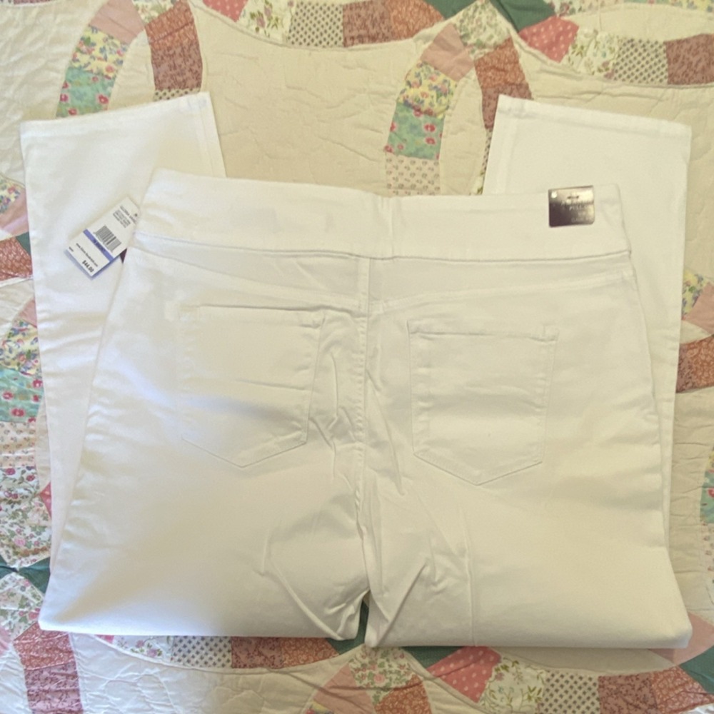 Gloria Vanderbilt Women's Mid-Rise Pull On Slim Leg White Pants Super Stretch - Picture 7 of 7